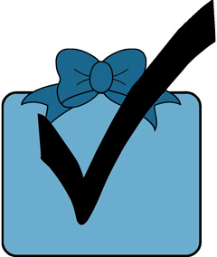 check mark in gift 
		box